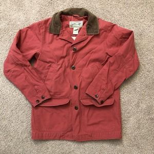 LL Bean Women's Barn Chore Field Jacket Coat Reg Small Corduroy Collar OBGX4